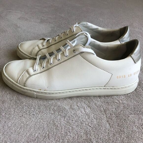 Woman by Common Projects Original Achilles White Leather Lace Up Sneakers - Picture 4 of 16